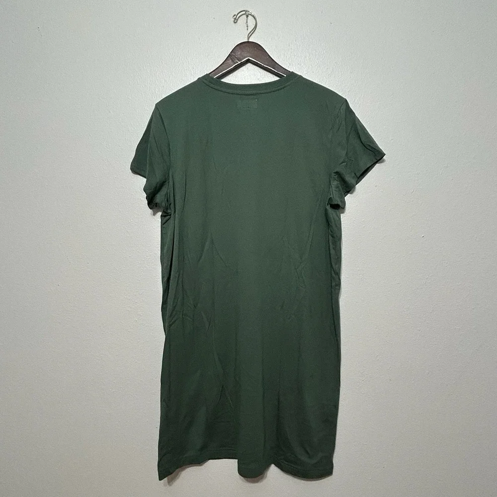 NWT Pact Dark Forest Green Softspun Short Sleeve Tee Dress Womens Size XL - Picture 9 of 11